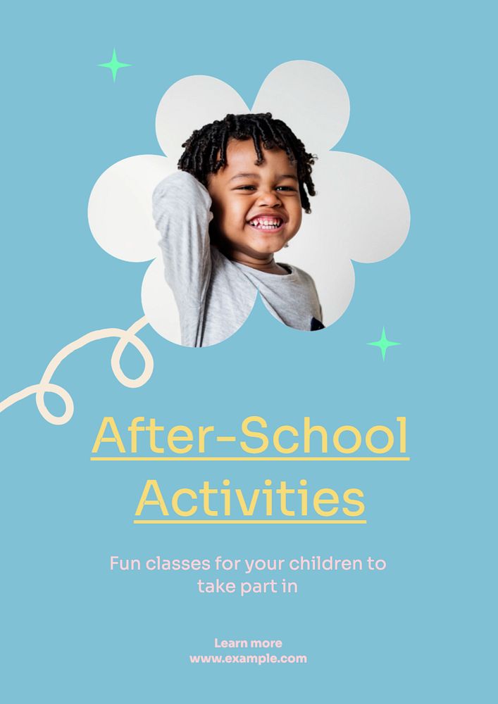 After-school activities  poster template, editable text and design