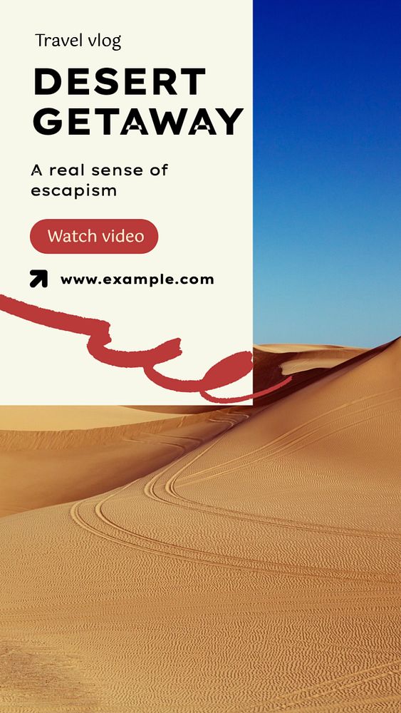 Desert getaway  Instagram story template, editable text