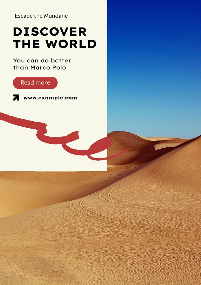 Discover the world  poster template, editable text and design