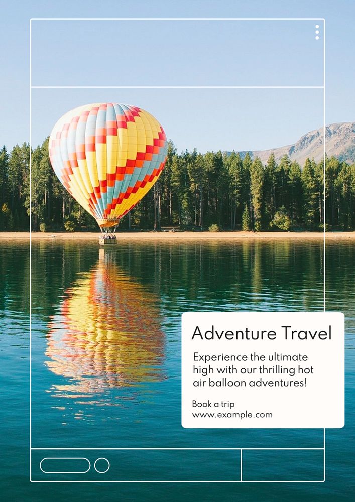 Adventure travel  poster template, editable text and design