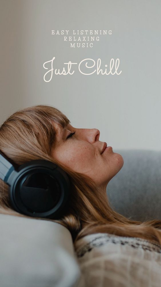 Chill music Instagram story template, editable text