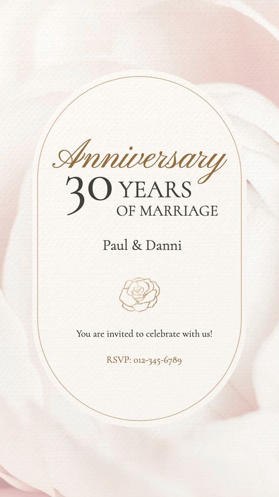 Marriage anniversary Facebook story template, editable design