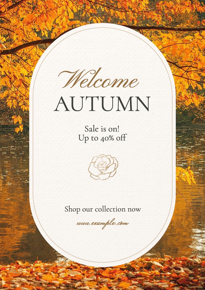 Autumn sale poster template, editable text and design