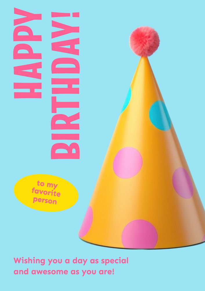 Happy birthday! poster template, editable text and design