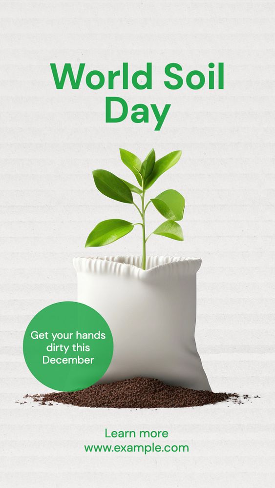 World soil day Instagram story template, editable text