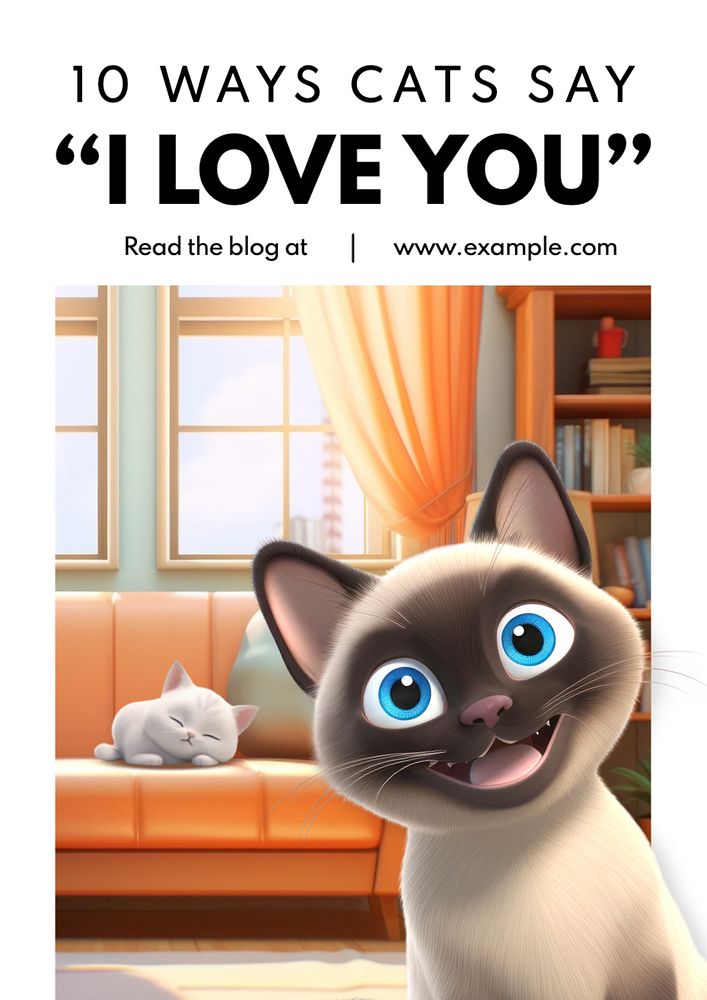 Cat lovers poster template, editable text and design