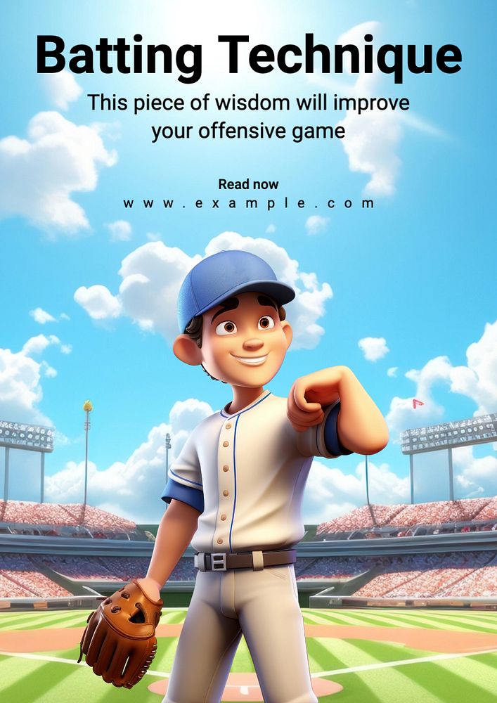 Baseball poster template, editable text and design