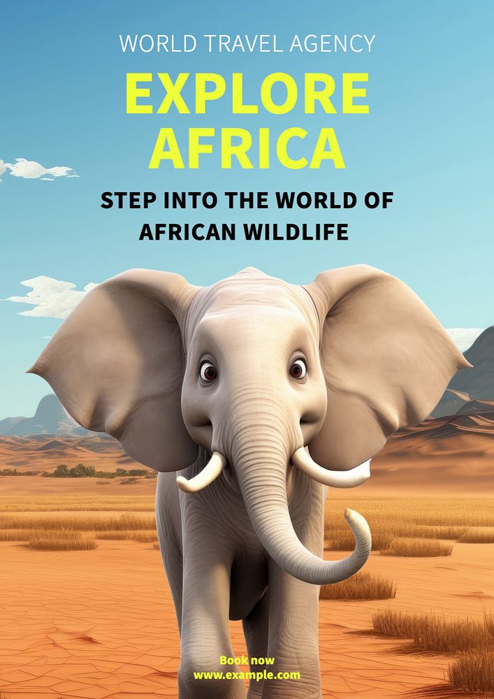 Explore Africa poster template, editable text and design