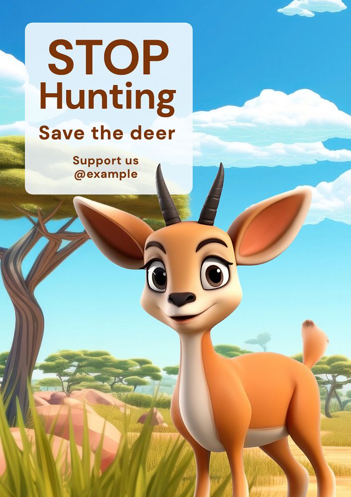 Stop hunting poster template, editable text and design