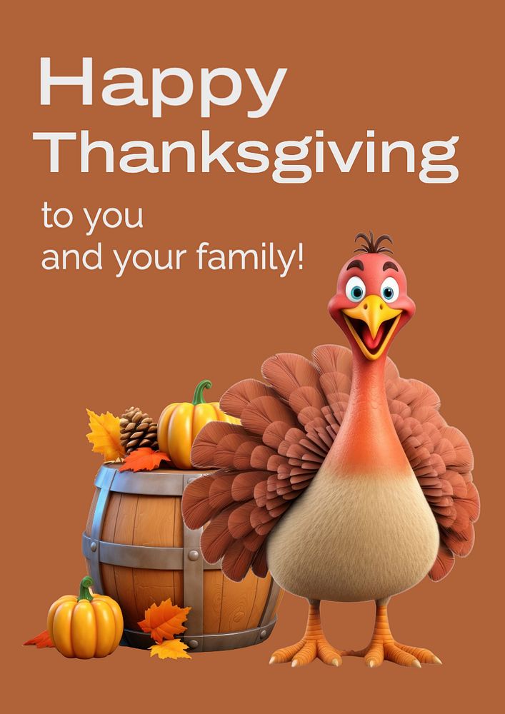 Happy thanksgiving poster template, editable text and design