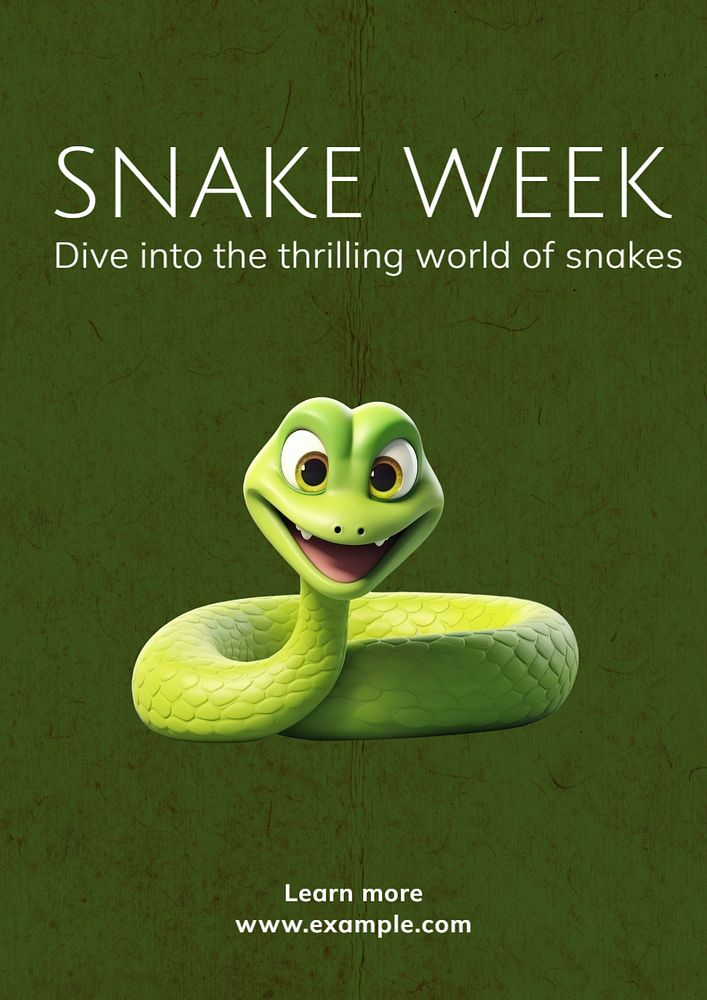 Snake week poster template, editable text and design