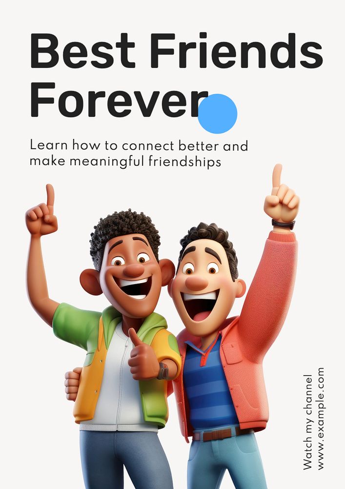 Best friends forever poster template, editable text and design