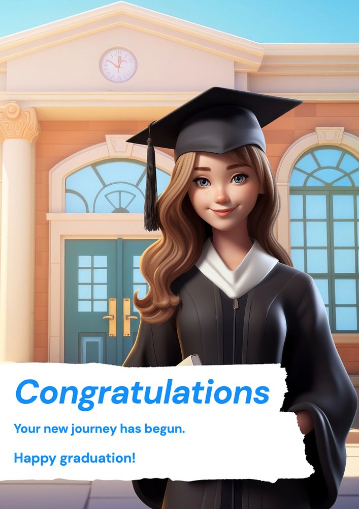 Congratulations graduation poster template, editable text and design