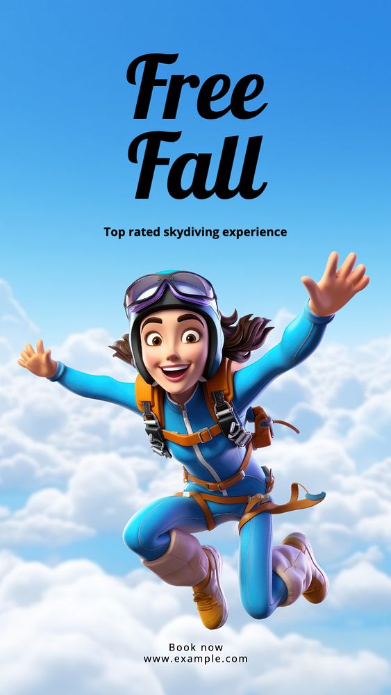 Skydiving Instagram story template, editable text