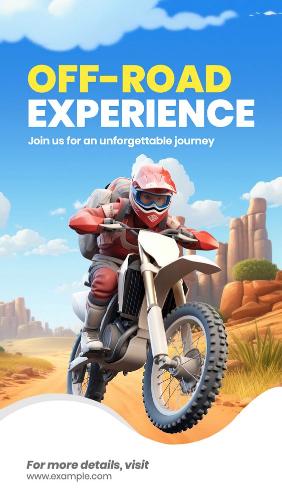 Off-road ride Instagram story template, editable text