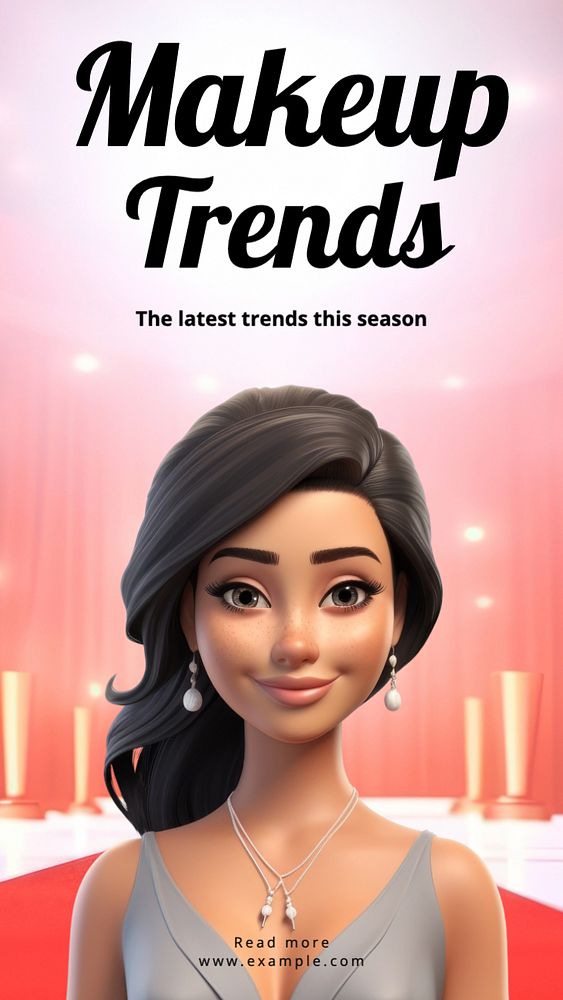 Makeup trends Instagram story template, editable text