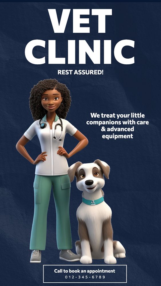 Vet clinic Instagram story template, editable design