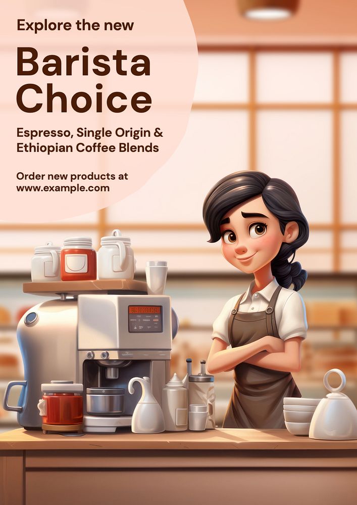 Barista choice poster template, editable text and design