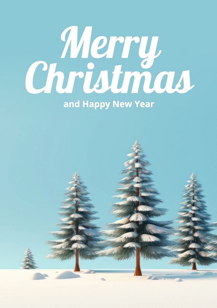 Merry Christmas poster template, editable text and design