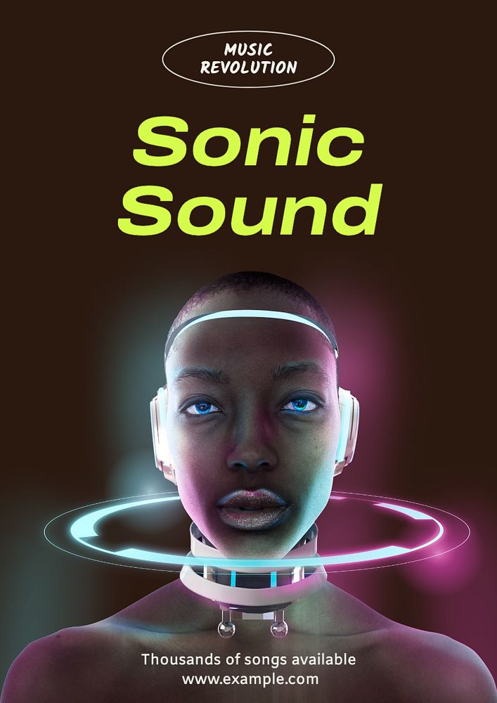 Sonic sound  poster template, editable text & design