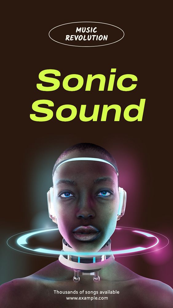 Sonic sound  Instagram story template, editable text