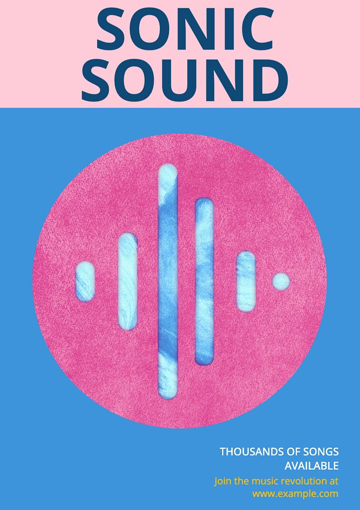 Sonic sound poster template, editable text & design