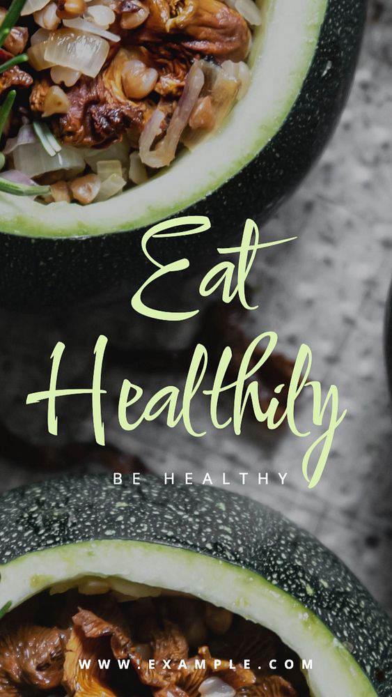 Healthy eating  Instagram story template, editable design