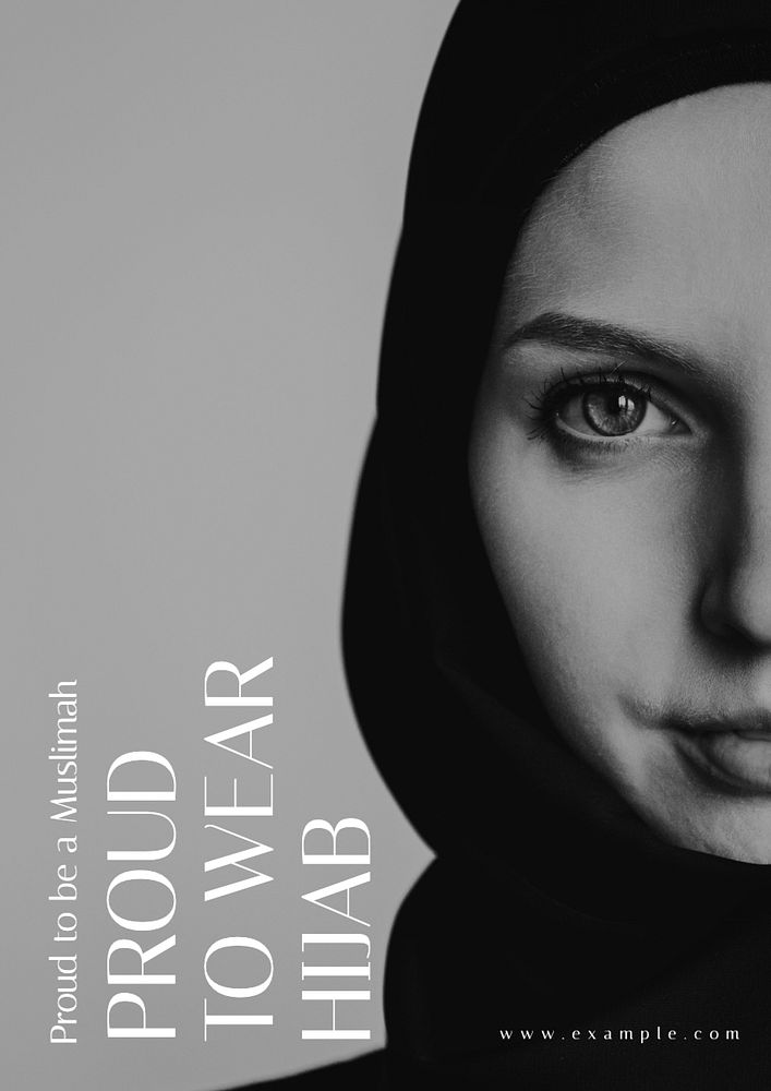 Hijab poster template, editable text and design