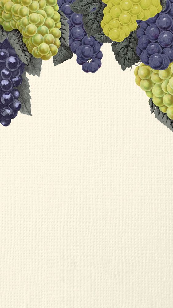 Grape border, iPhone wallpaper, editable design