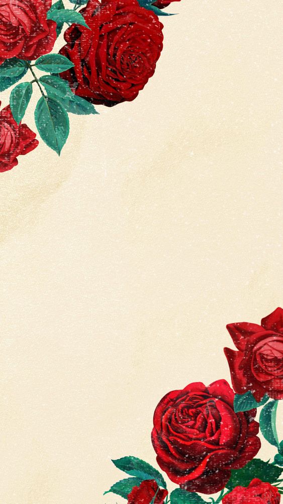 Rose border, iPhone wallpaper, editable design