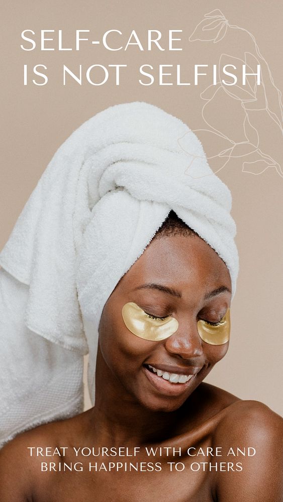Self-care beauty Instagram story template, editable social media ad