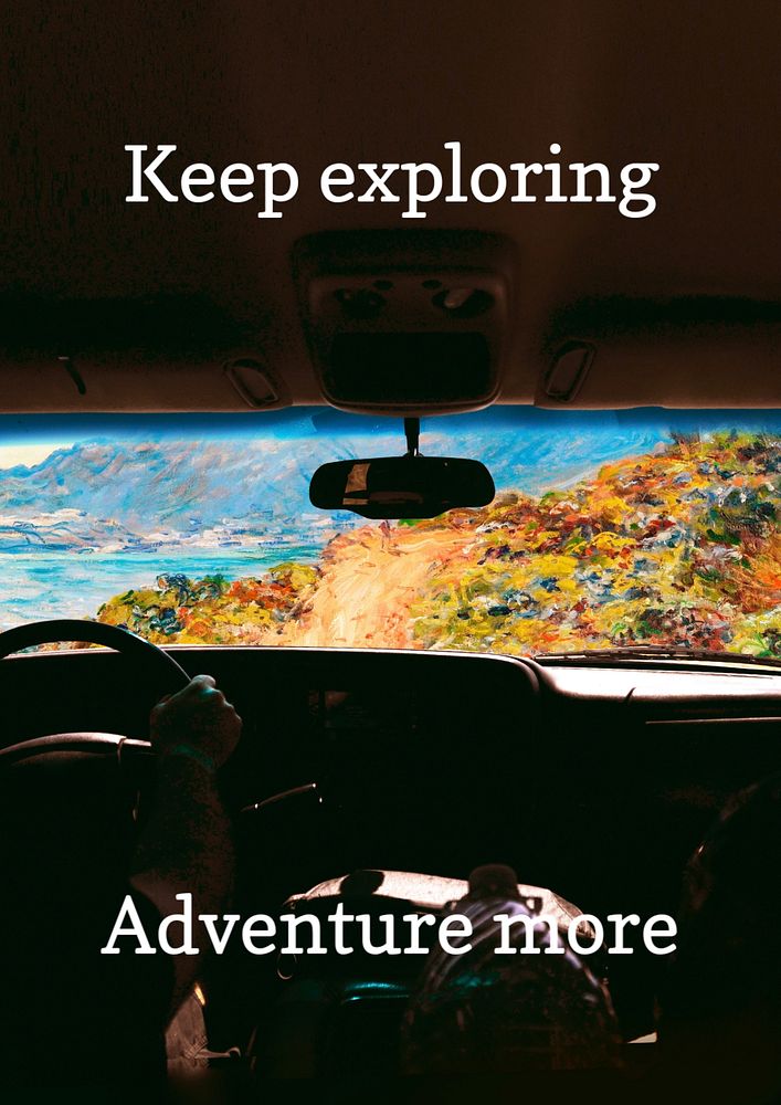 Adventure quote poster template, road trip remixed by rawpixel