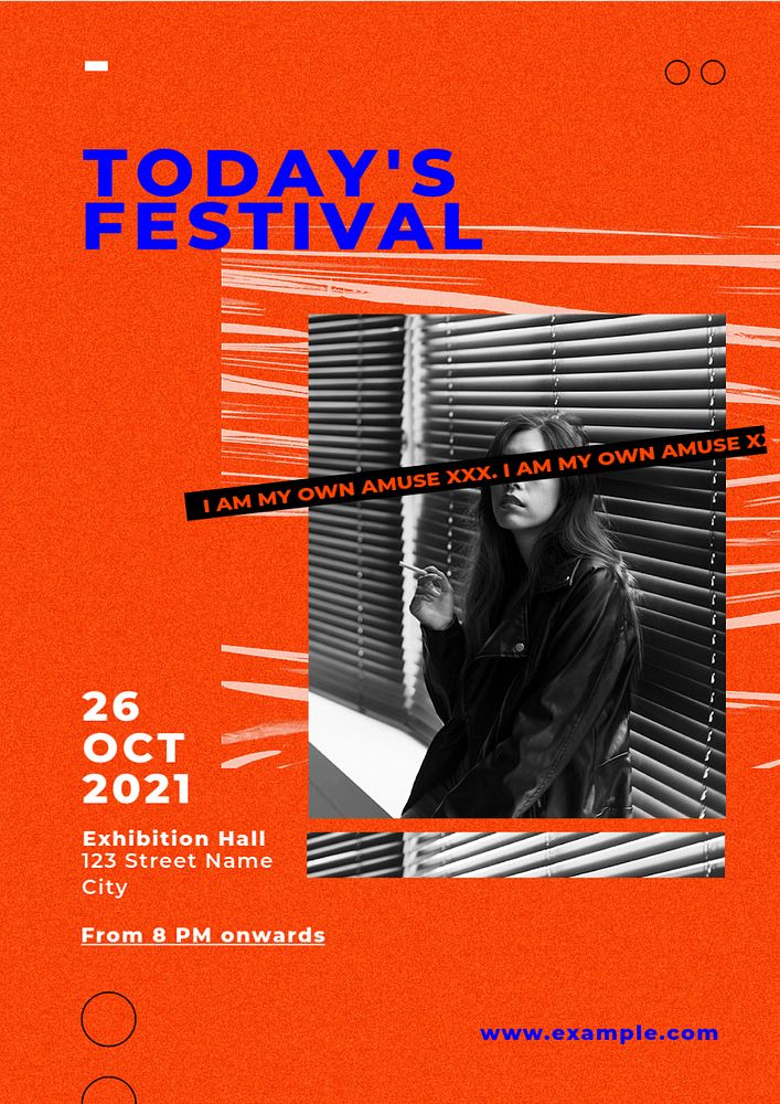 Funky poster template, festival editable design