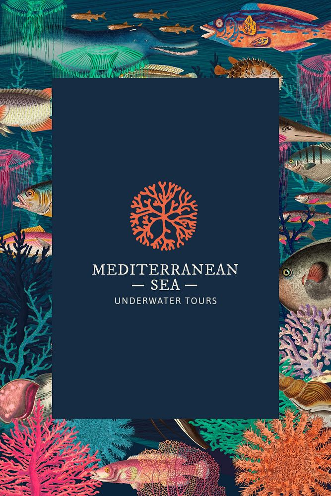 Editable Pinterest post template, underwater design