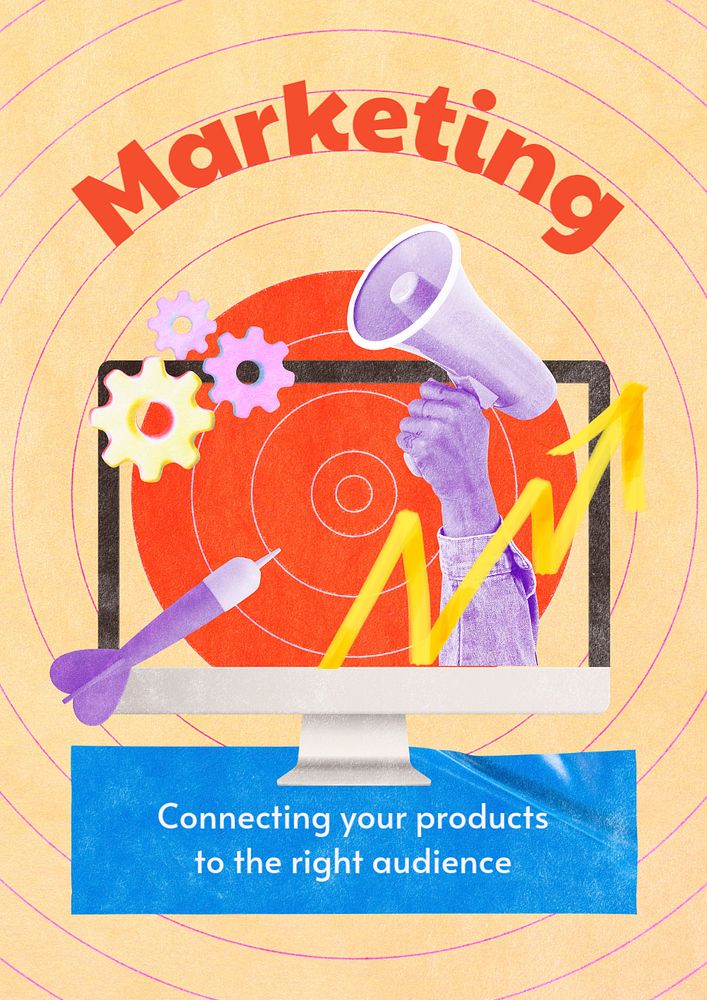 Digital marketing poster editable template, business remix
