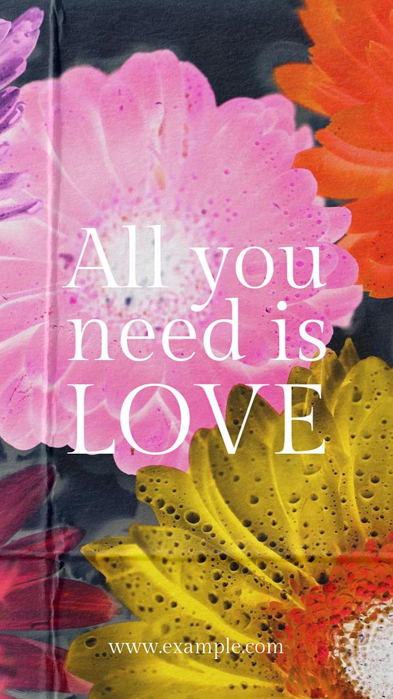 Love quote Instagram story template, editable text