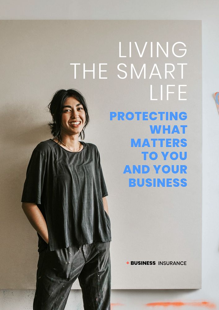 Business insurance poster template, editable design