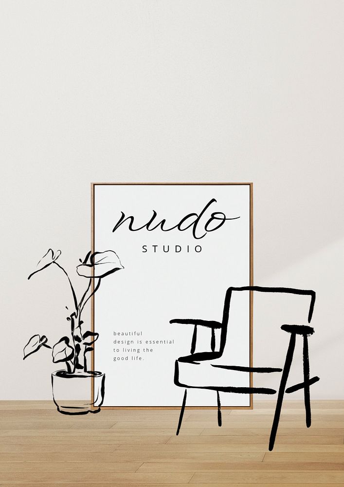 Interior aesthetic poster editable template