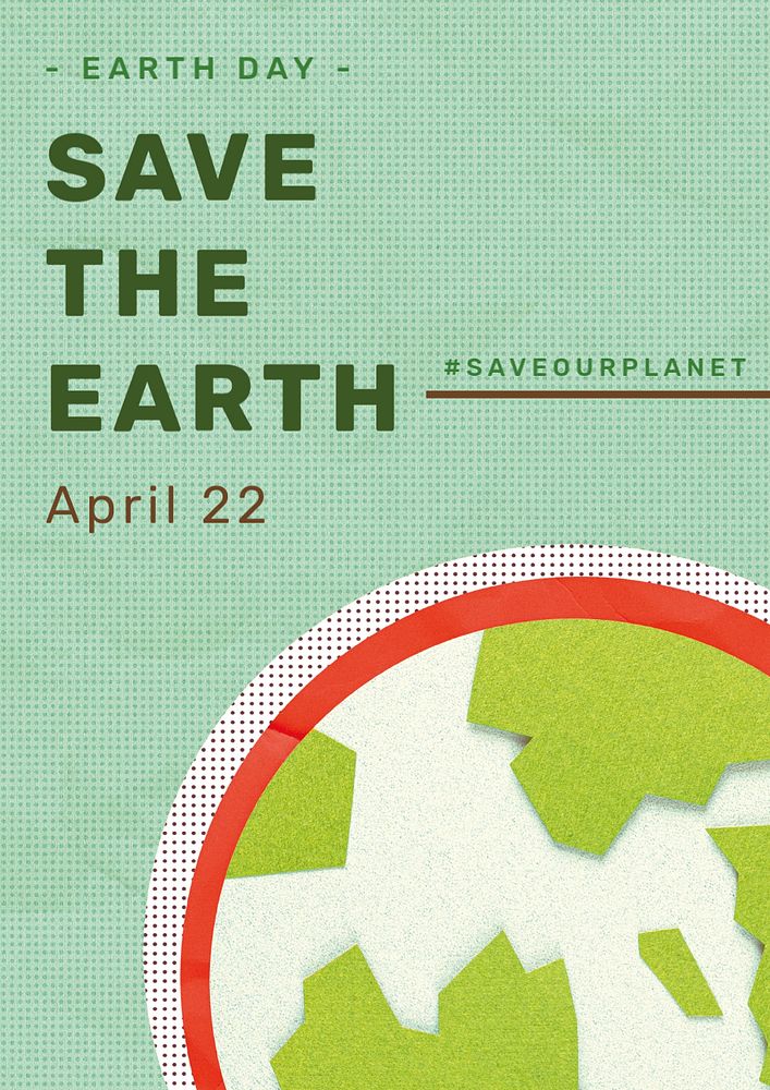 Environment poster template, editable design