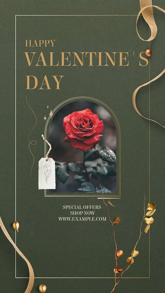 Valentine's day sale social story template, editable Instagram design