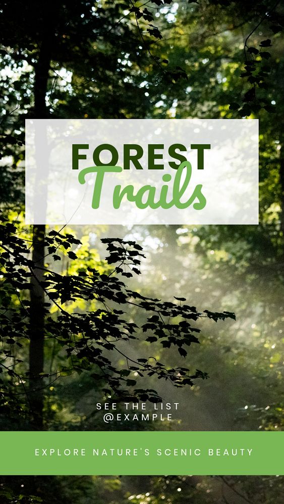 Forest trails social story template, editable Instagram design