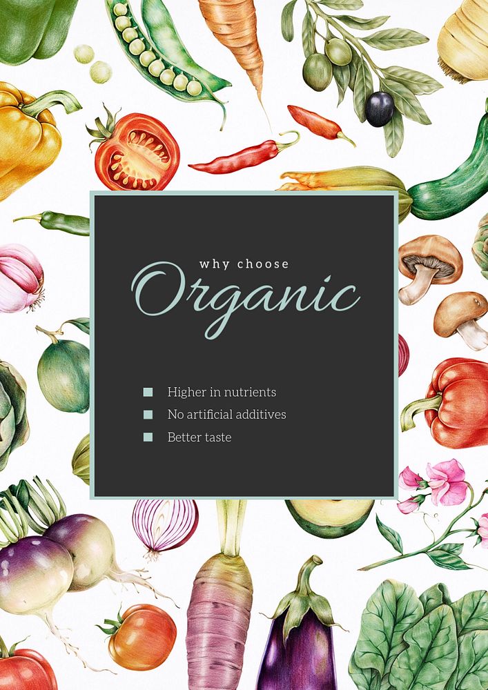 Organic blog poster template, editable text & design