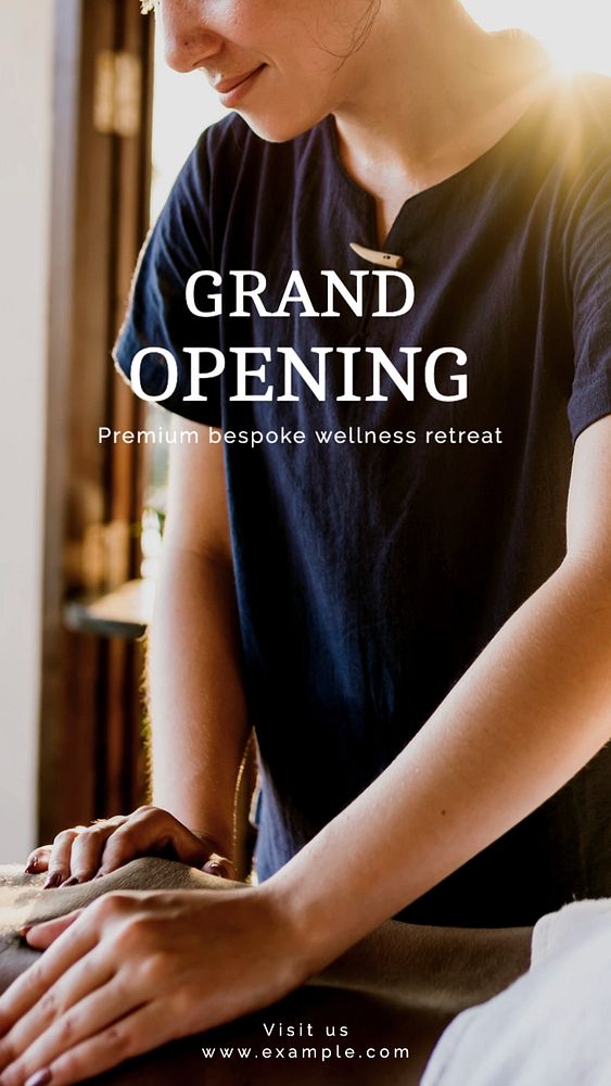 Grand opening Facebook story template, editable design