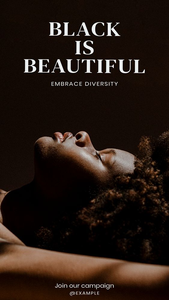 Black is beautiful Facebook story template, editable design