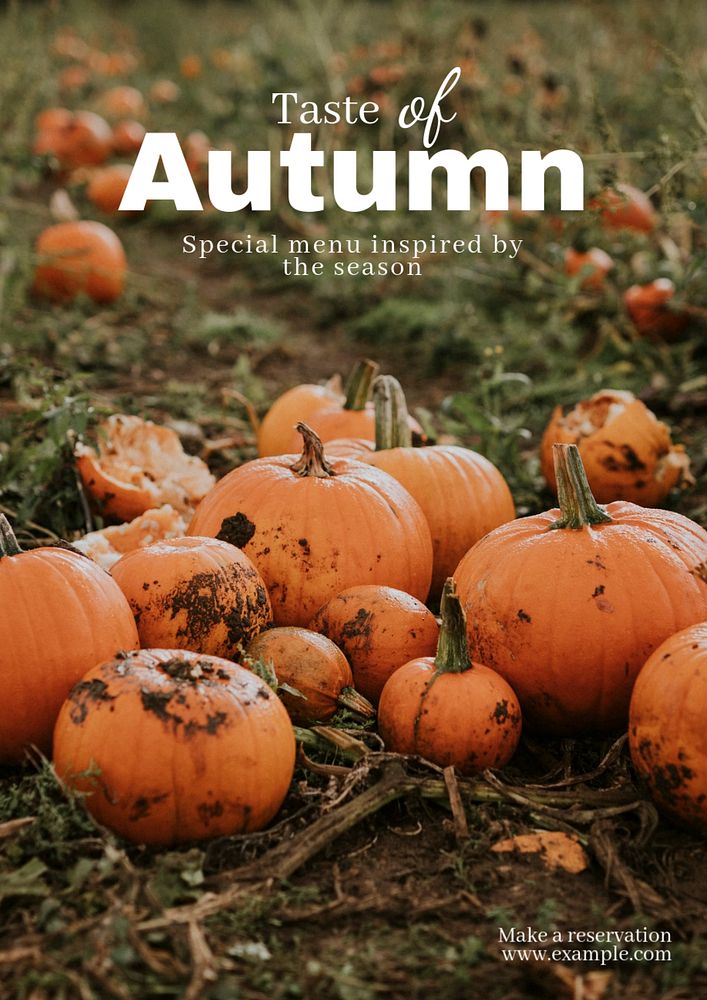 Autumn Menu Poster Template Editable Premium Editable Template 