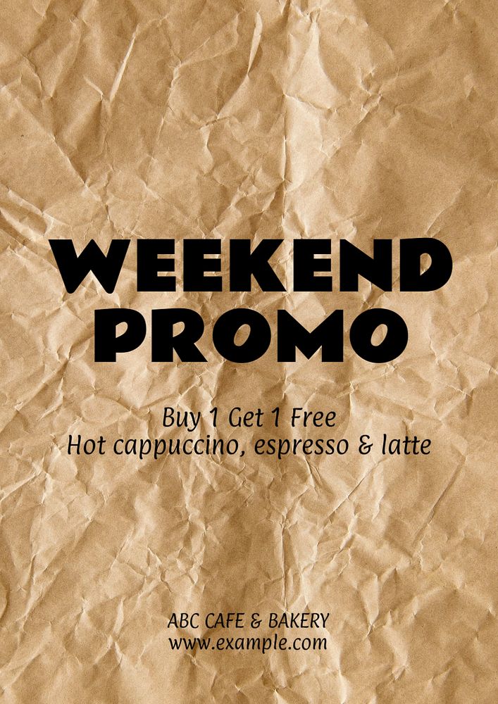 Weekend promotion poster template, editable text & design