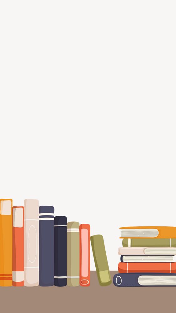 Book spine white mobile wallpaper editable design