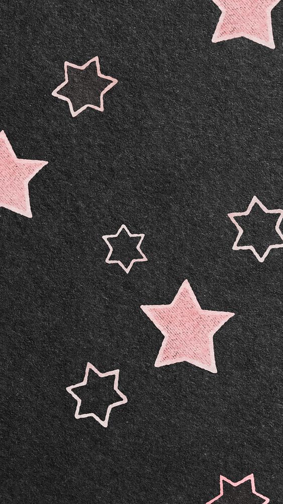 Pink star black iPhone wallpaper, editable design