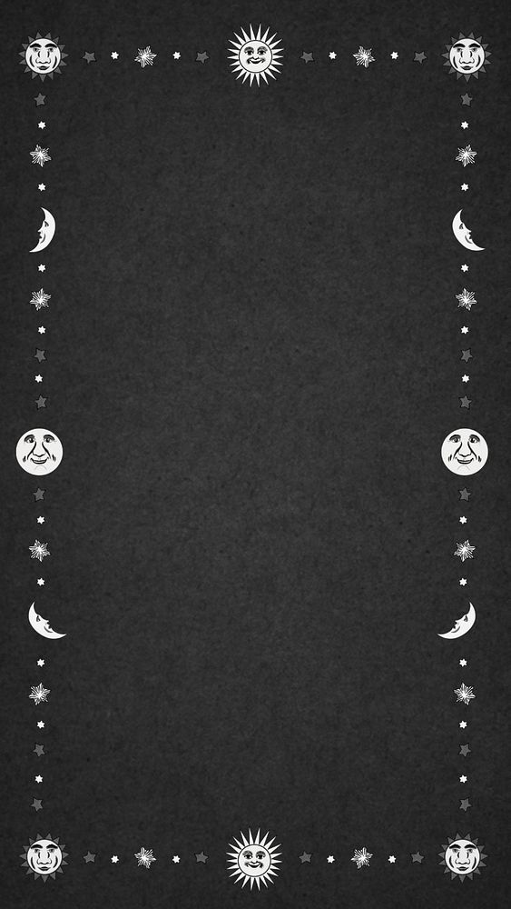 Black sun moon iPhone wallpaper, editable design