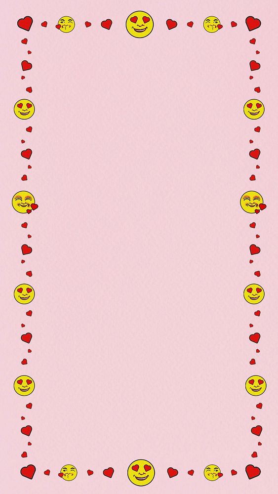 Love emoticon iPhone wallpaper, editable design